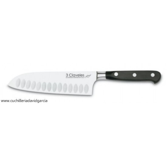 Cuchillo Santoku Alveolado Forjado 3 Claveles 01565 17 cm Cuchillo Santoku Alveolado Forjado 3 Claveles 01565 17 cm